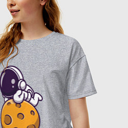 Футболка оверсайз женская Отдых на Луне, цвет: меланж — фото 2