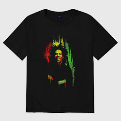 Футболка оверсайз женская Bob Marley vibe, цвет: черный