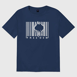 Футболка оверсайз женская Свобода, цвет: тёмно-синий