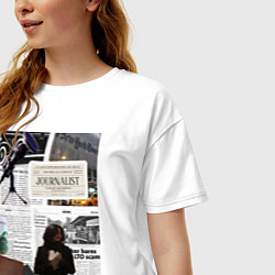 Футболка оверсайз женская Журналист эстетика, цвет: белый — фото 2
