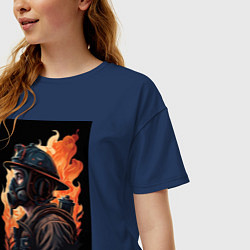 Футболка оверсайз женская Пламя не остановит меня, цвет: тёмно-синий — фото 2