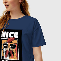 Футболка оверсайз женская Хороший петух мем, цвет: тёмно-синий — фото 2