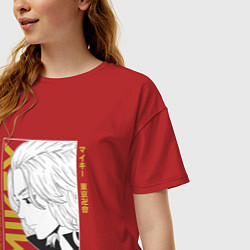 Футболка оверсайз женская Токийские мстители Мандзиро Сано, цвет: красный — фото 2