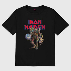 Футболка оверсайз женская Iron Maiden rock band, цвет: черный
