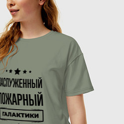 Футболка оверсайз женская Заслуженный пожарный галактики, цвет: авокадо — фото 2