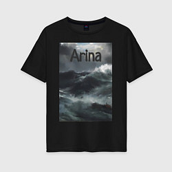 Женская футболка оверсайз Arina-море