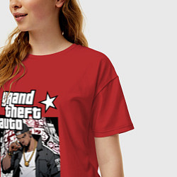 Футболка оверсайз женская Темнокожий бандит из GTA 6, цвет: красный — фото 2