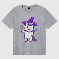 Футболка оверсайз женская Фея единорожка, цвет: меланж