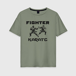 Футболка оверсайз женская Fighters karate, цвет: авокадо