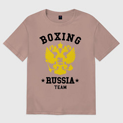 Футболка оверсайз женская Boxing Russia Team, цвет: пыльно-розовый
