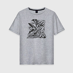 Футболка оверсайз женская Гармоничные линии природы, цвет: меланж