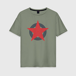 Женская футболка оверсайз Red star symbol