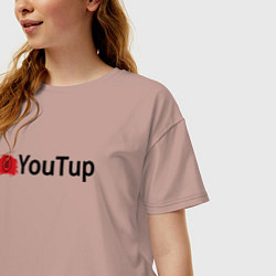 Футболка оверсайз женская Youtup youtube, цвет: пыльно-розовый — фото 2