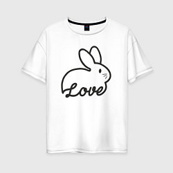 Футболка оверсайз женская Bunny lover, цвет: белый