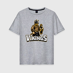 Женская футболка оверсайз Vikings team