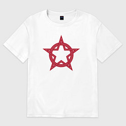 Футболка оверсайз женская Red star USSR, цвет: белый
