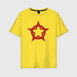 Футболка оверсайз женская Red star USSR, цвет: желтый