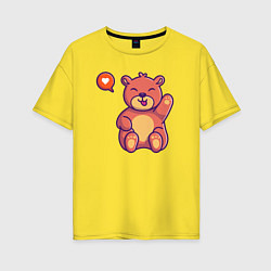 Футболка оверсайз женская Lovely bear, цвет: желтый