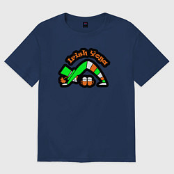 Футболка оверсайз женская Ирландская йога, цвет: тёмно-синий