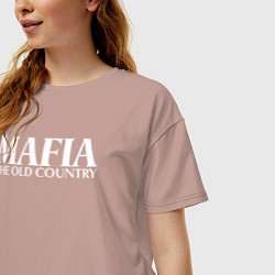 Футболка оверсайз женская Mafia the old country logo, цвет: пыльно-розовый — фото 2