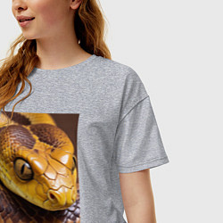 Футболка оверсайз женская Песчаная змея, цвет: меланж — фото 2