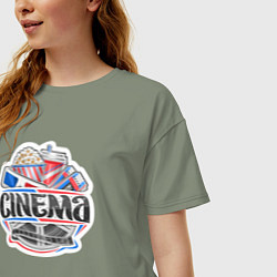 Футболка оверсайз женская В кинотеатре, цвет: авокадо — фото 2