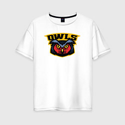 Футболка оверсайз женская Команда сов, цвет: белый