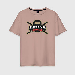 Футболка оверсайз женская Cross fitness, цвет: пыльно-розовый