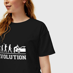Футболка оверсайз женская Эволюция механика, цвет: черный — фото 2