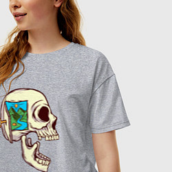 Футболка оверсайз женская Открой путешествие, цвет: меланж — фото 2