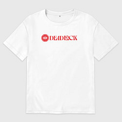 Футболка оверсайз женская Deadlock red logo, цвет: белый