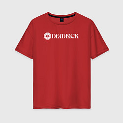 Женская футболка оверсайз Deadlock white logo