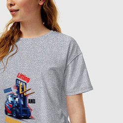Футболка оверсайз женская Подъемник настроения, цвет: меланж — фото 2