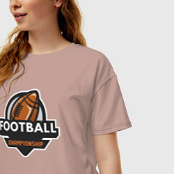 Футболка оверсайз женская Football championship, цвет: пыльно-розовый — фото 2