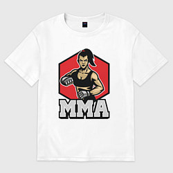 Футболка оверсайз женская MMA girl, цвет: белый