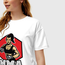 Футболка оверсайз женская MMA girl, цвет: белый — фото 2