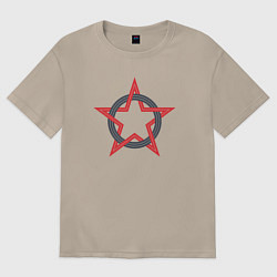 Футболка оверсайз женская Circle star USSR, цвет: миндальный