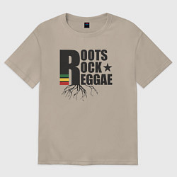 Футболка оверсайз женская Корни рок регги, цвет: миндальный