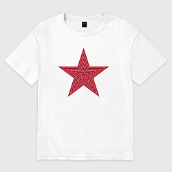 Футболка оверсайз женская USSR red star, цвет: белый