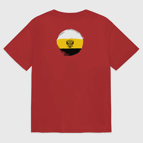 Женская футболка оверсайз Сокрушу пред ним врагов его герб белый на узорном / Красный – фото 2