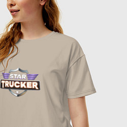 Футболка оверсайз женская Star Trucker, цвет: миндальный — фото 2