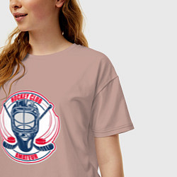 Футболка оверсайз женская Hockey club amateur, цвет: пыльно-розовый — фото 2
