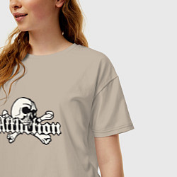 Футболка оверсайз женская Jesse pinkman affliction skull, цвет: миндальный — фото 2
