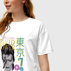 Футболка оверсайз женская David Bowie - Live in Tokyo 73, цвет: белый — фото 2