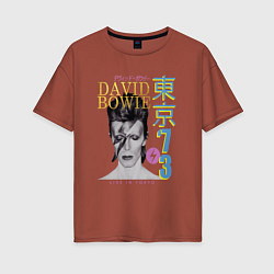 Футболка оверсайз женская David Bowie - Live in Tokyo 73, цвет: кирпичный