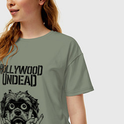 Футболка оверсайз женская Hollywood Undead - rock dog, цвет: авокадо — фото 2