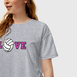 Футболка оверсайз женская Love volley, цвет: меланж — фото 2