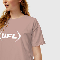 Футболка оверсайз женская Ufl logo, цвет: пыльно-розовый — фото 2