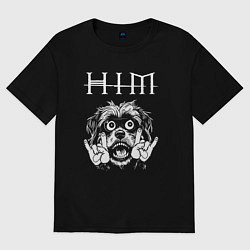 Женская футболка оверсайз HIM rock dog