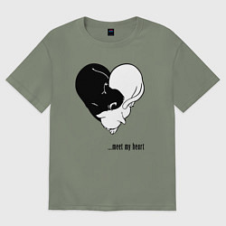 Футболка оверсайз женская Meet my heart, цвет: авокадо